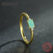 Luxury Stelring Silver Green Tourmaline Fashion Finger Rings Women Fine Jewelry