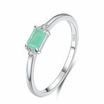 Luxury Stelring Silver Green Tourmaline Fashion Finger Rings Women Fine Jewelry