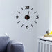 Mini DIY Wall Clock 3D Mirror Creative Acrylic Wall Sticker Home Decor