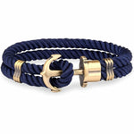 Anchor Bracelet Nylon Navy Blue Men Women Bracelet Brass Anchor