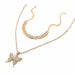Butterfly Necklace Set Cuban Link Chain Choker Bling Hip Hop Pendant Jewelry