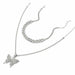 Butterfly Necklace Set Cuban Link Chain Choker Bling Hip Hop Pendant Jewelry