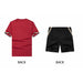 Men Patchwork Casual T-Shirt Shorts Set Quick-Dry Sportswear 2 Pic Set