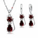 925 Sterling Silver  Cubic Zirconia Cat Kitty Necklace Pendant Earrings Jewelry Set