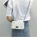 Women Fashionable Shoulder Bags Chain Wild Crack Printing Crossbody Handbags
