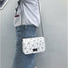Women Fashionable Shoulder Bags Chain Wild Crack Printing Crossbody Handbags