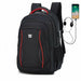 Waterproof Solid Large Backpack Travel Laptop USB Charging Headphone Jack Bags