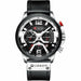 Casual Fashion Sports Watches Men Luxury Military Leather Wristwatch