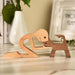 Wood Craft Figurine Desktop Table Ornament Carving Creative Home Office Decoration Pet sculpture