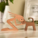 Wood Craft Figurine Desktop Table Ornament Carving Creative Home Office Decoration Pet sculpture