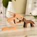 Wood Craft Figurine Desktop Table Ornament Carving Creative Home Office Decoration Pet sculpture