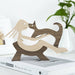 Wood Craft Figurine Desktop Table Ornament Carving Creative Home Office Decoration Pet sculpture