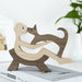 Wood Craft Figurine Desktop Table Ornament Carving Creative Home Office Decoration Pet sculpture