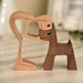 Wood Craft Figurine Desktop Table Ornament Carving Creative Home Office Decoration Pet sculpture