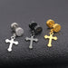 Punk Gothic Stainless Steel Stud Earrings Cross Round Dumbbell Fashion Unisex Jewelry