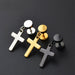 Punk Gothic Stainless Steel Stud Earrings Cross Round Dumbbell Fashion Unisex Jewelry