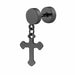 Punk Gothic Stainless Steel Stud Earrings Cross Round Dumbbell Fashion Unisex Jewelry