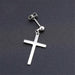 Punk Gothic Stainless Steel Stud Earrings Cross Round Dumbbell Fashion Unisex Jewelry