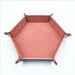 Foldable Dice Tray Box PU Leather Folding Hexagon Coin Square Tray Dice Box