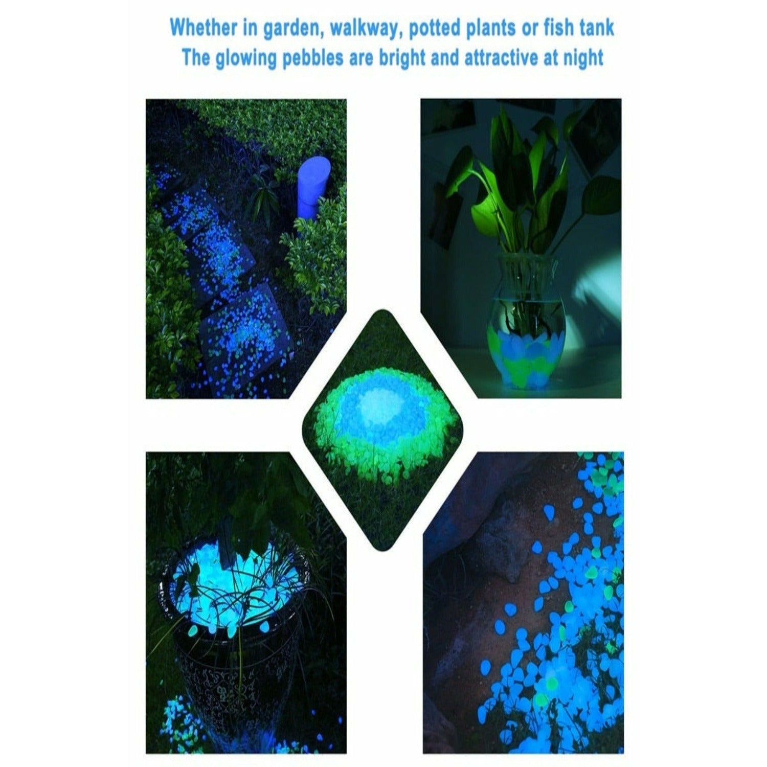 glow in the dark potted plants 25/50pcs Glow In The Dark Garden Path Luminous Stones Lawn Yard Decor Orange pink / 25pcs