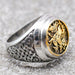 Two-Color Gold Metal Roman Soldier Ring Fashion Jewelry Vintage Ancient Design Rings