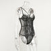 Women Floral Lace Bodysuit Ladies Bandage Sexy Mesh Bodysuit