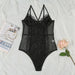 Women Floral Lace Bodysuit Ladies Bandage Sexy Mesh Bodysuit