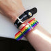 2PCS Daisy Strap Bracelets Couple'S Rainbow Wristband Cotton Linen Adjustable Charm Bracelet