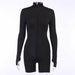 Turtleneck Skinny Casual Jumpsuit Women Long Sleeve Front Zipper Fitness Overalls