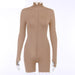 Turtleneck Skinny Casual Jumpsuit Women Long Sleeve Front Zipper Fitness Overalls