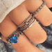 Vintage Bohemian Rings Set Heart Butterfly Gold Crystal Geometric Women Finger Rings