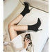 Metal Blade High Heels Socks Boots Women Stretch Fabric Elastic Stilettos Pointed Toe Ankle Boots