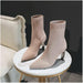 Metal Blade High Heels Socks Boots Women Stretch Fabric Elastic Stilettos Pointed Toe Ankle Boots