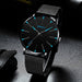 Minimalist Men's Fashion Ultra Thin Wristwatch Stainless Steel Mesh Belt Watches