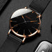 Minimalist Men's Fashion Ultra Thin Wristwatch Stainless Steel Mesh Belt Watches