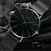 Minimalist Men's Fashion Ultra Thin Wristwatch Stainless Steel Mesh Belt Watches