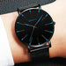 Minimalist Men's Fashion Ultra Thin Wristwatch Stainless Steel Mesh Belt Watches
