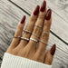 8Pcs/Set Fashion Punk Minimalist Rings Set Women Bohemia Vintage Rings Jewelry