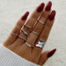 8Pcs/Set Fashion Punk Minimalist Rings Set Women Bohemia Vintage Rings Jewelry