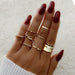 8Pcs/Set Fashion Punk Minimalist Rings Set Women Bohemia Vintage Rings Jewelry
