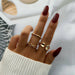 8Pcs/Set Fashion Punk Minimalist Rings Set Women Bohemia Vintage Rings Jewelry