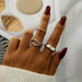 8Pcs/Set Fashion Punk Minimalist Rings Set Women Bohemia Vintage Rings Jewelry