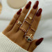 8Pcs/Set Fashion Punk Minimalist Rings Set Women Bohemia Vintage Rings Jewelry