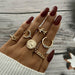 8Pcs/Set Fashion Punk Minimalist Rings Set Women Bohemia Vintage Rings Jewelry