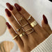 8Pcs/Set Fashion Punk Minimalist Rings Set Women Bohemia Vintage Rings Jewelry