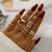 8Pcs/Set Fashion Punk Minimalist Rings Set Women Bohemia Vintage Rings Jewelry