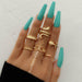 8Pcs/Set Fashion Punk Minimalist Rings Set Women Bohemia Vintage Rings Jewelry