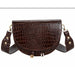Luxury Fashion Women Crossbody Bag Crocodile Semicircle Soft Leather Handbags