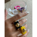 Golden Bead Transparent Resin Acrylic Rings Women Men Couple Trendy Jewelry