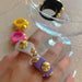 Golden Bead Transparent Resin Acrylic Rings Women Men Couple Trendy Jewelry